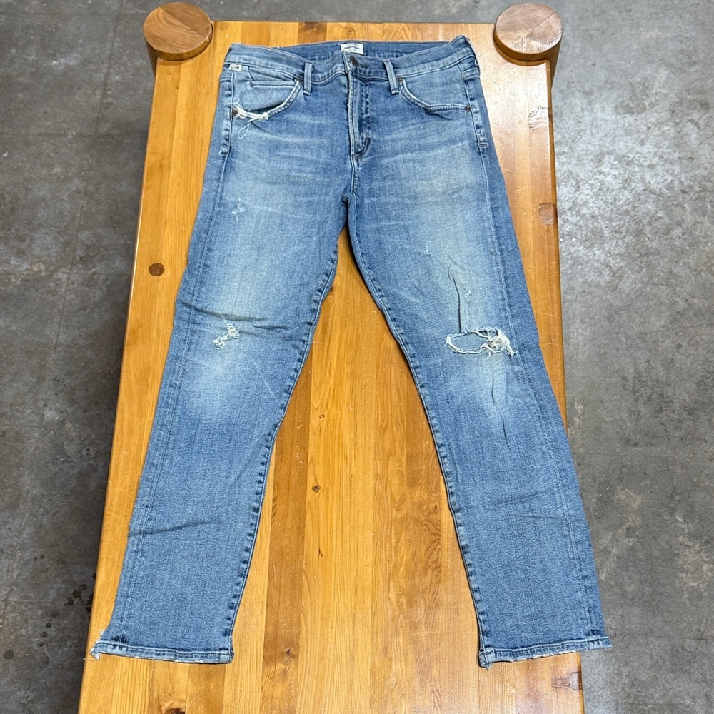 Citizens Of Humanity Light Blue Distressed Principal Girlfriend Jeans